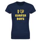 I LOVE SURFER BOYS - WOMEN'S TEE – Navy