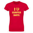 I LOVE SURFER BOYS - WOMEN'S TEE – Red