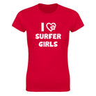 I LOVE SURFER GIRLS - WOMEN'S TEE – Red