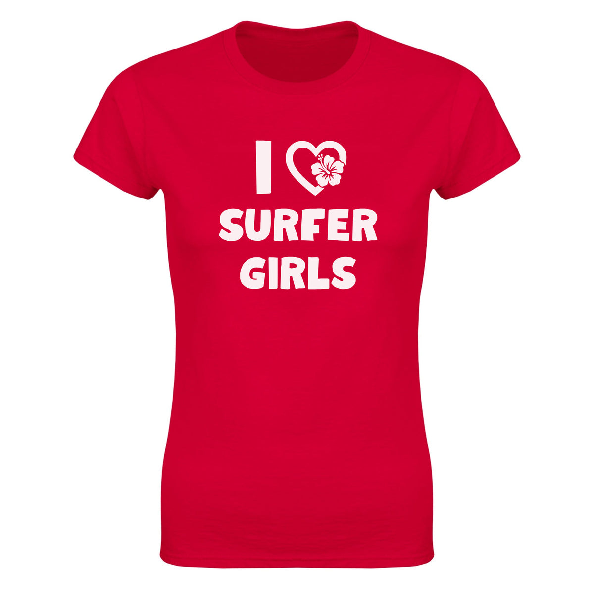 I LOVE SURFER GIRLS - WOMEN'S TEE – Red