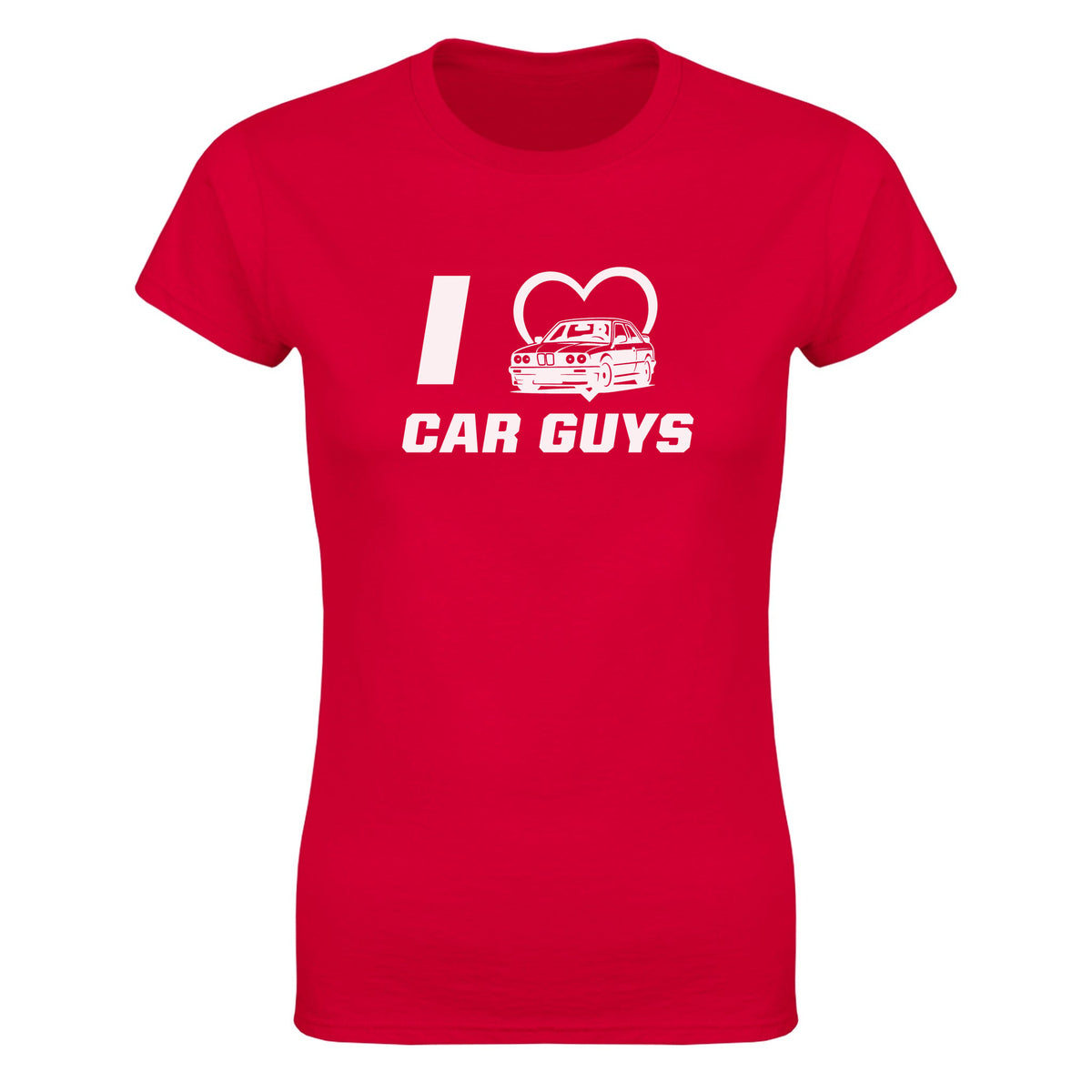 I LOVE CAR GUYS - WOMEN'S TEE – Red
