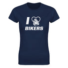 I LOVE BIKERS - WOMEN'S TEE – Navy