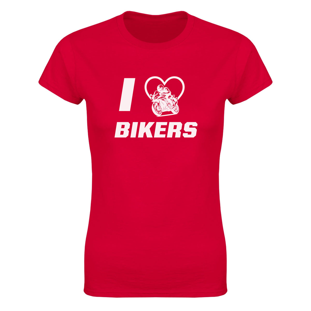 I LOVE BIKERS - WOMEN'S TEE – Red