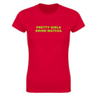 PRETTY GIRLS DRINK MATCHA - WOMEN'S TEE – Red