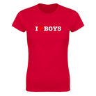 I LOVE BOYS - WOMEN'S TEE – Red