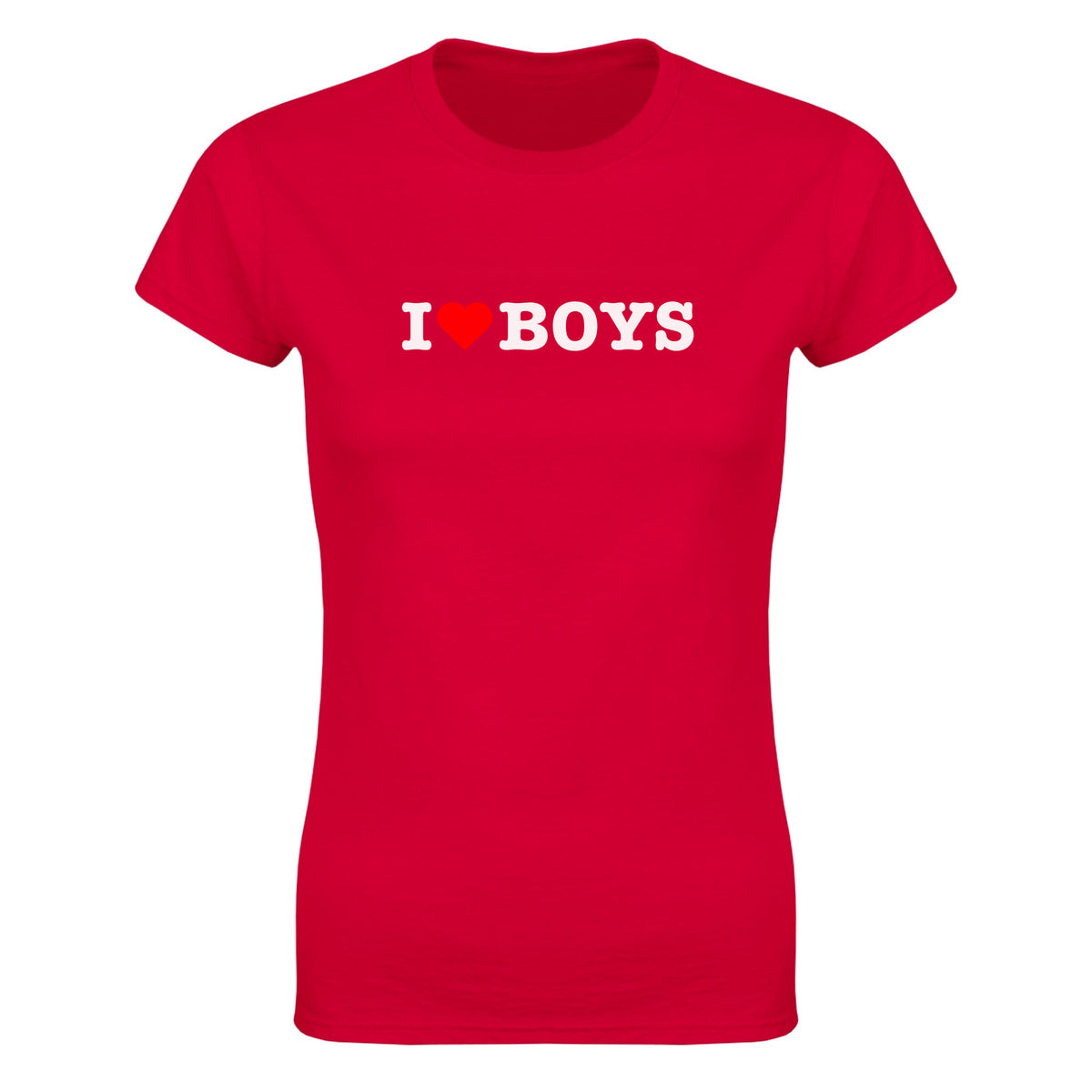I LOVE BOYS - WOMEN'S TEE – Red