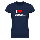 I LOVE COCK (TAILS) - WOMEN'S TEE – Navy