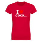 I LOVE COCK (TAILS) - WOMEN'S TEE – Red