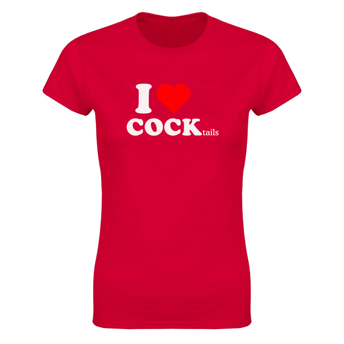 I LOVE COCK (TAILS) - WOMEN'S TEE – Red