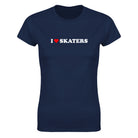 I LOVE SKATERS - WOMEN'S TEE – Navy
