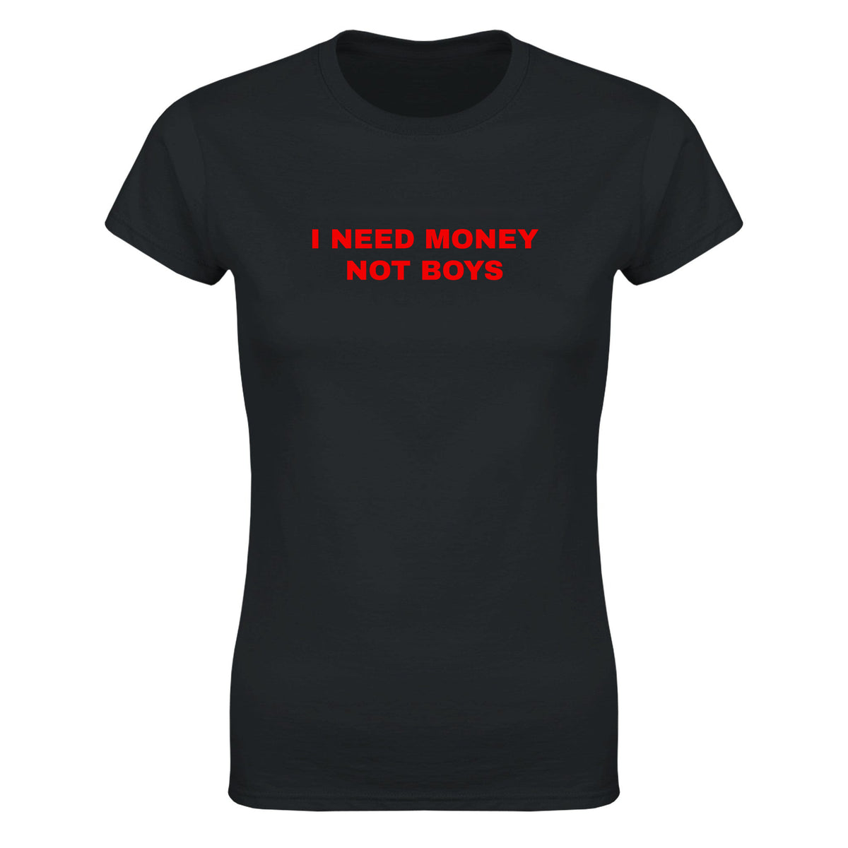 I NEED MONEY NOT BOYS - WOMEN'S TEE – Black