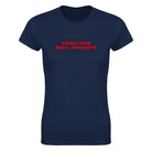 ANGEL FACE DEVIL THOUGHTS - WOMEN'S TEE – Navy