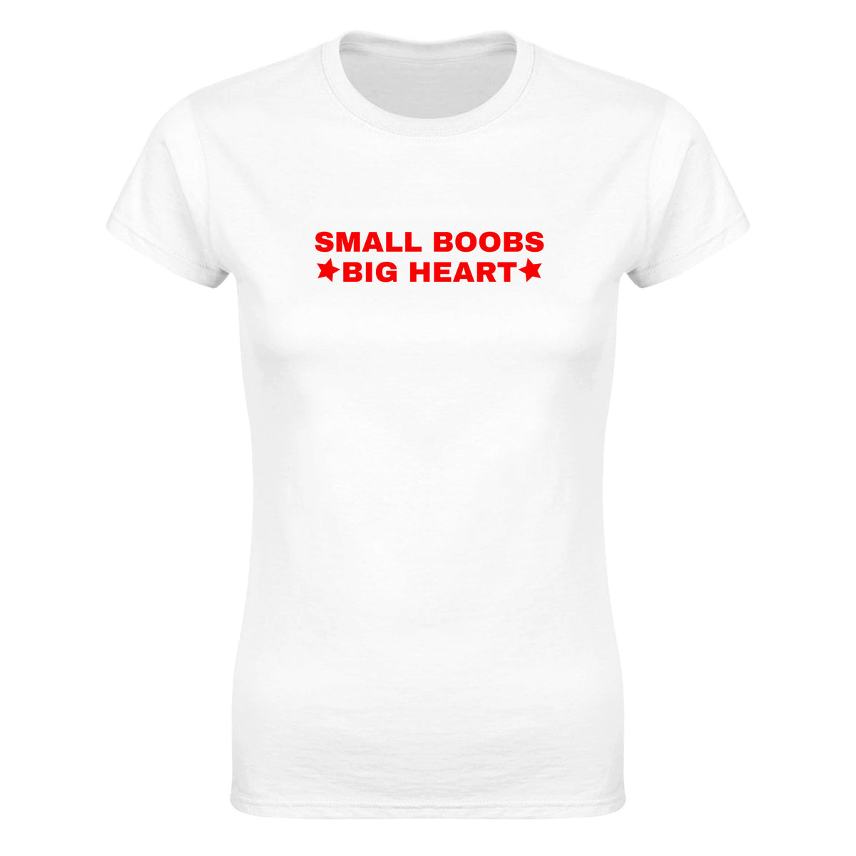 SMALL BOOBS BIG HEART - WOMEN'S TEE – White