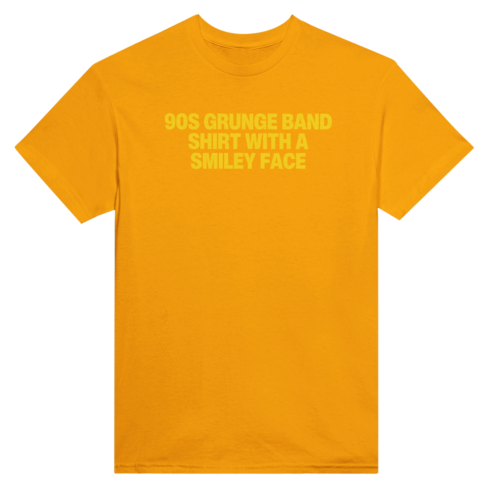 90S GRUNGE BAND SHIRT WITH A SMILEY FACE - TEE – Gold
