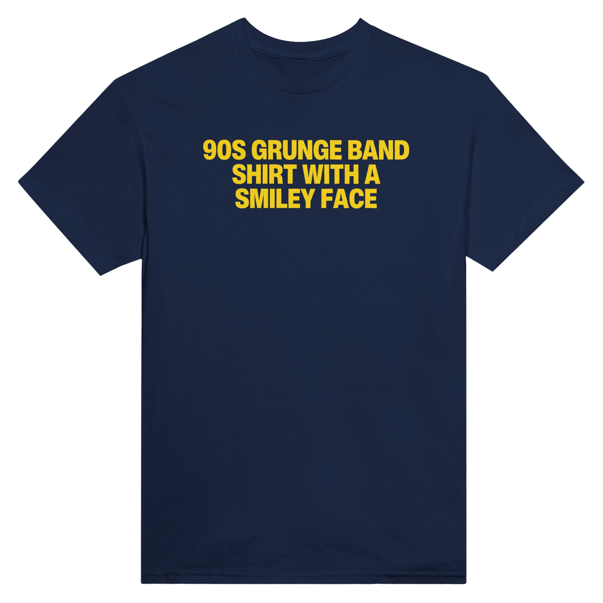 90S GRUNGE BAND SHIRT WITH A SMILEY FACE - TEE – Navy