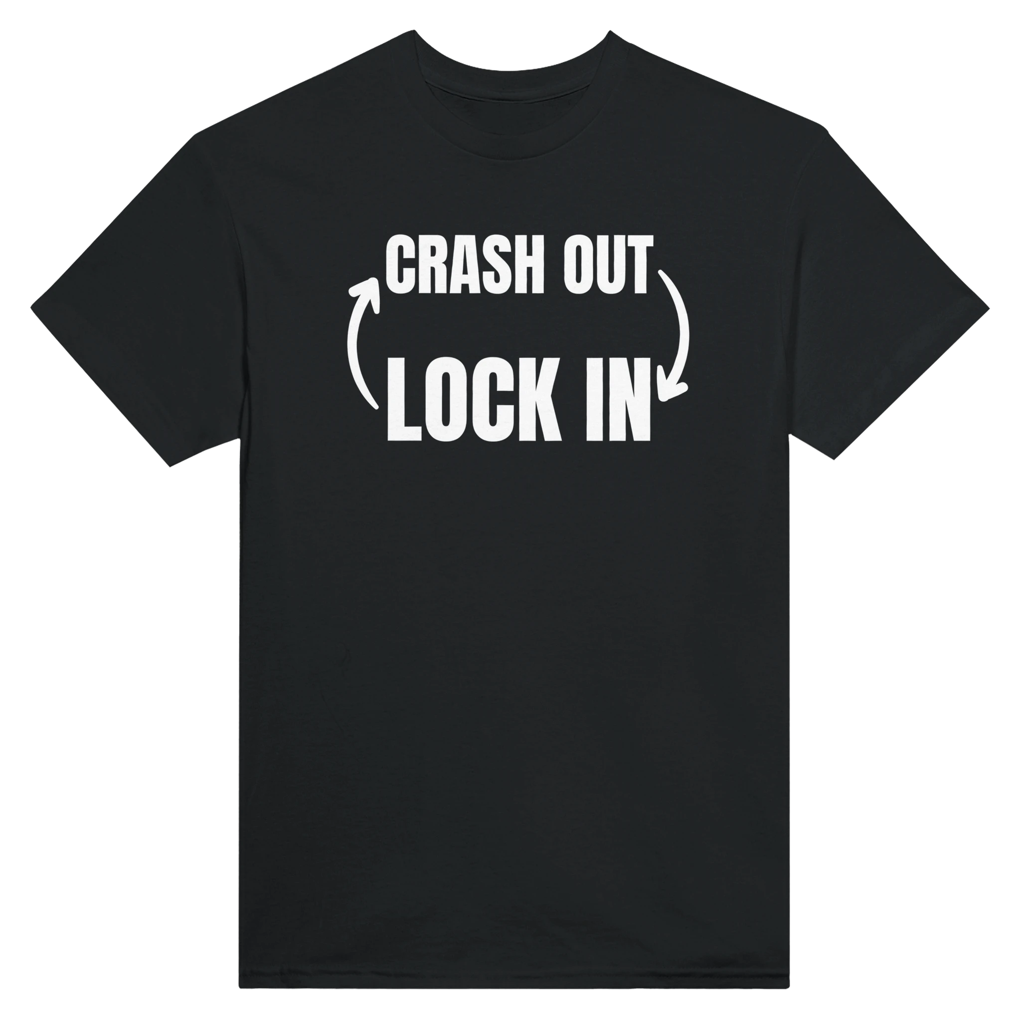 CRASH OUT -> LOCK IN - TEE – Black