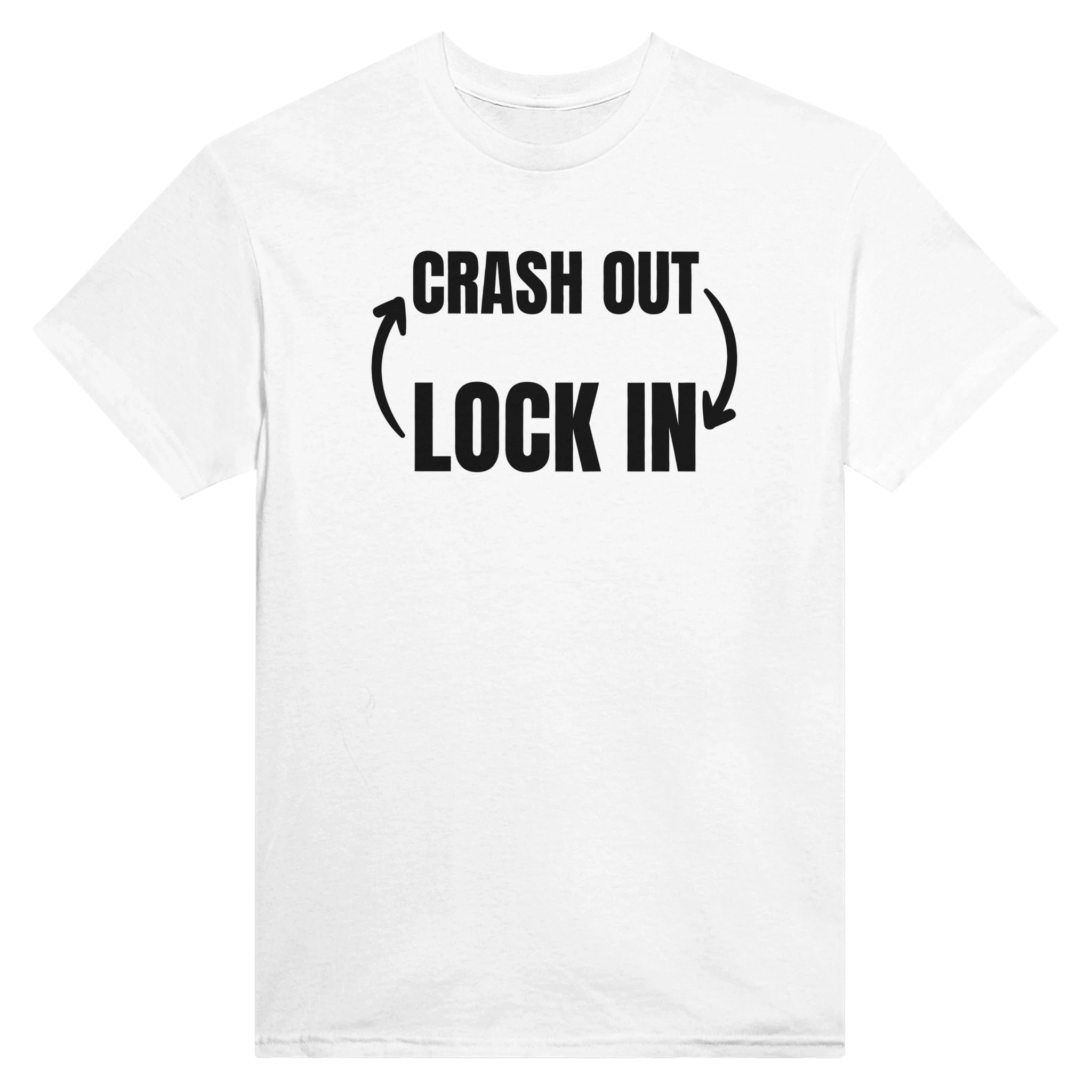 CRASH OUT -> LOCK IN - TEE – White