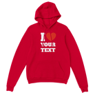 I Love "Your Text" Custom Hoodie – L