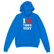 I Love "Your Text" Custom Hoodie – S
