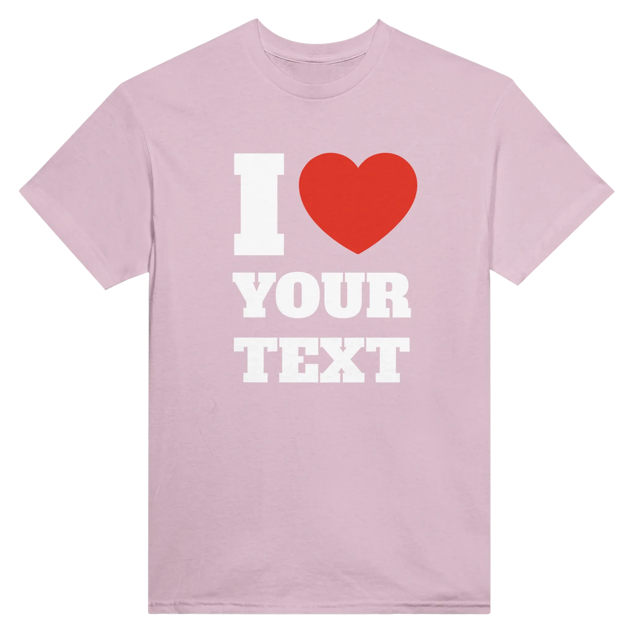 I Love "Your Text" Custom Tee – Light Pink