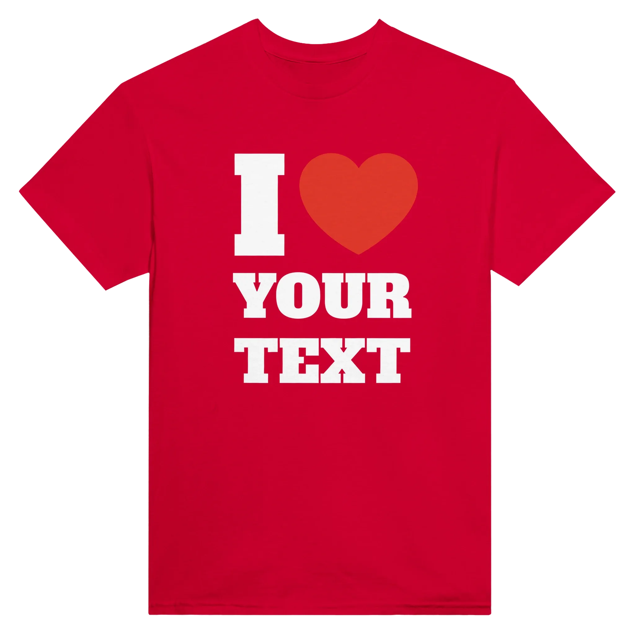 I Love "Your Text" Custom Tee – Red