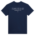 "IF IT JIGGLES WHILE SHE WALKS, I SHALL LISTEN WHEN SHE TALKS" ASSALATIONS 3:16 - TEE – Navy