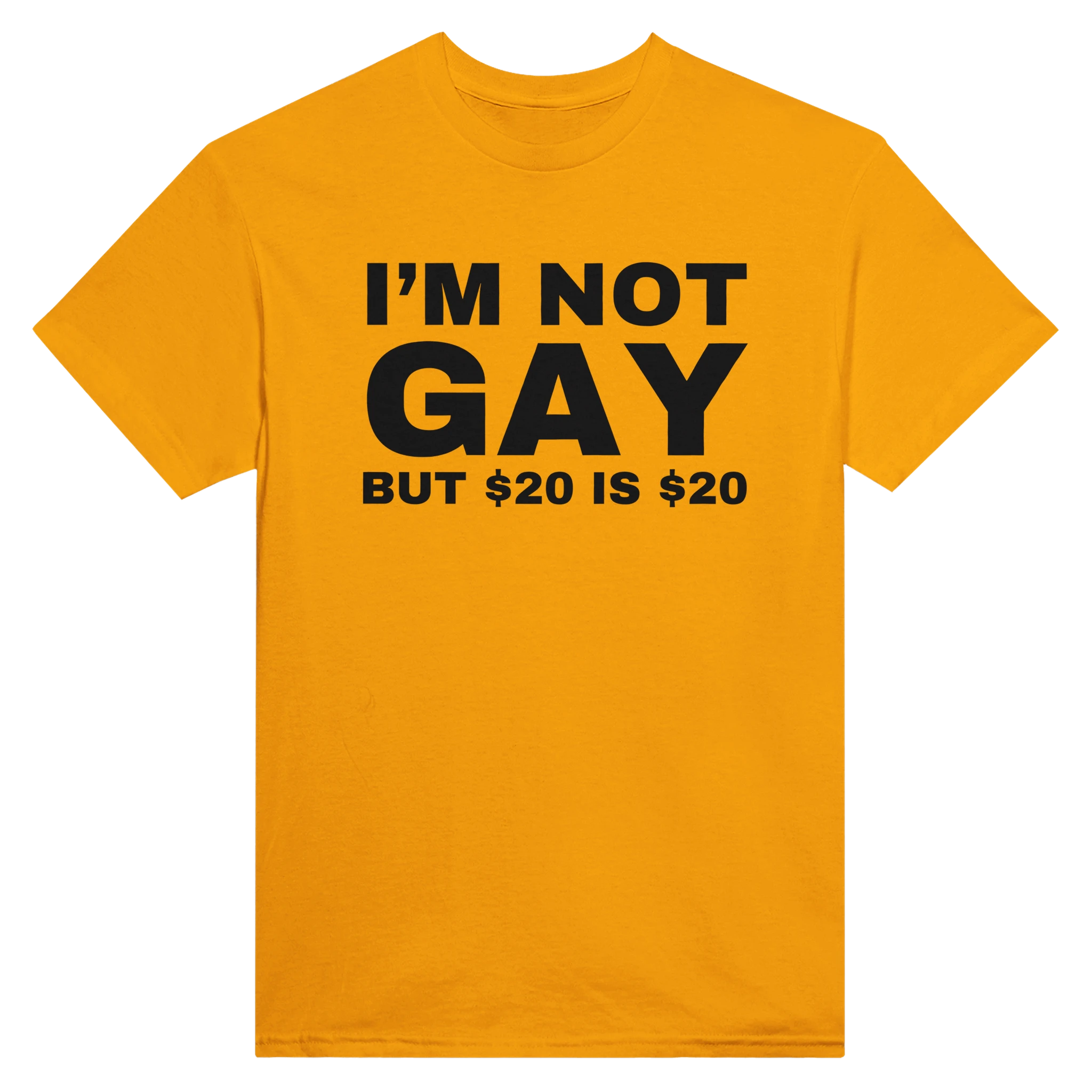 I'M NOT GAY BUT $20 IS $20 - TEE – Gold
