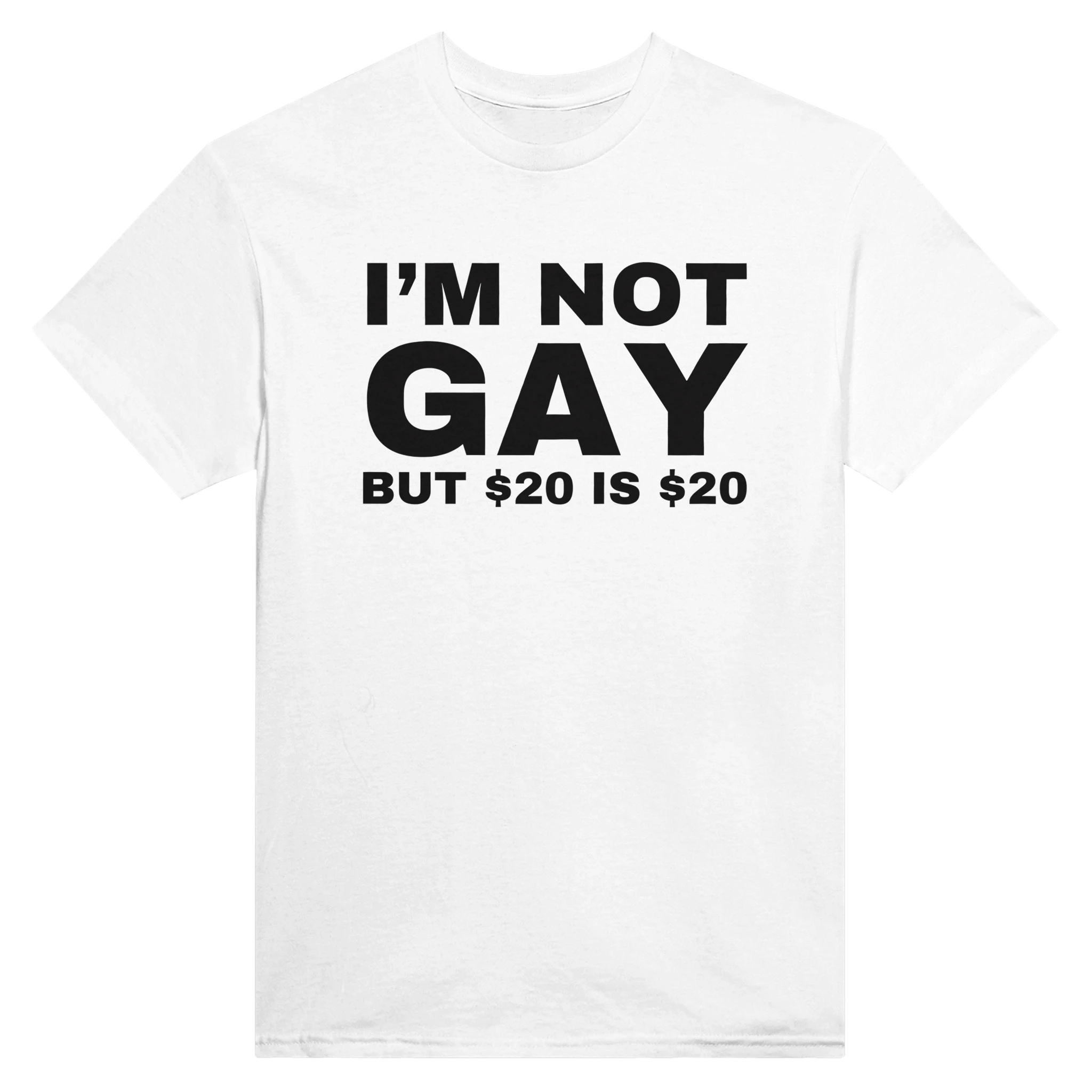 I'M NOT GAY BUT $20 IS $20 - TEE – White