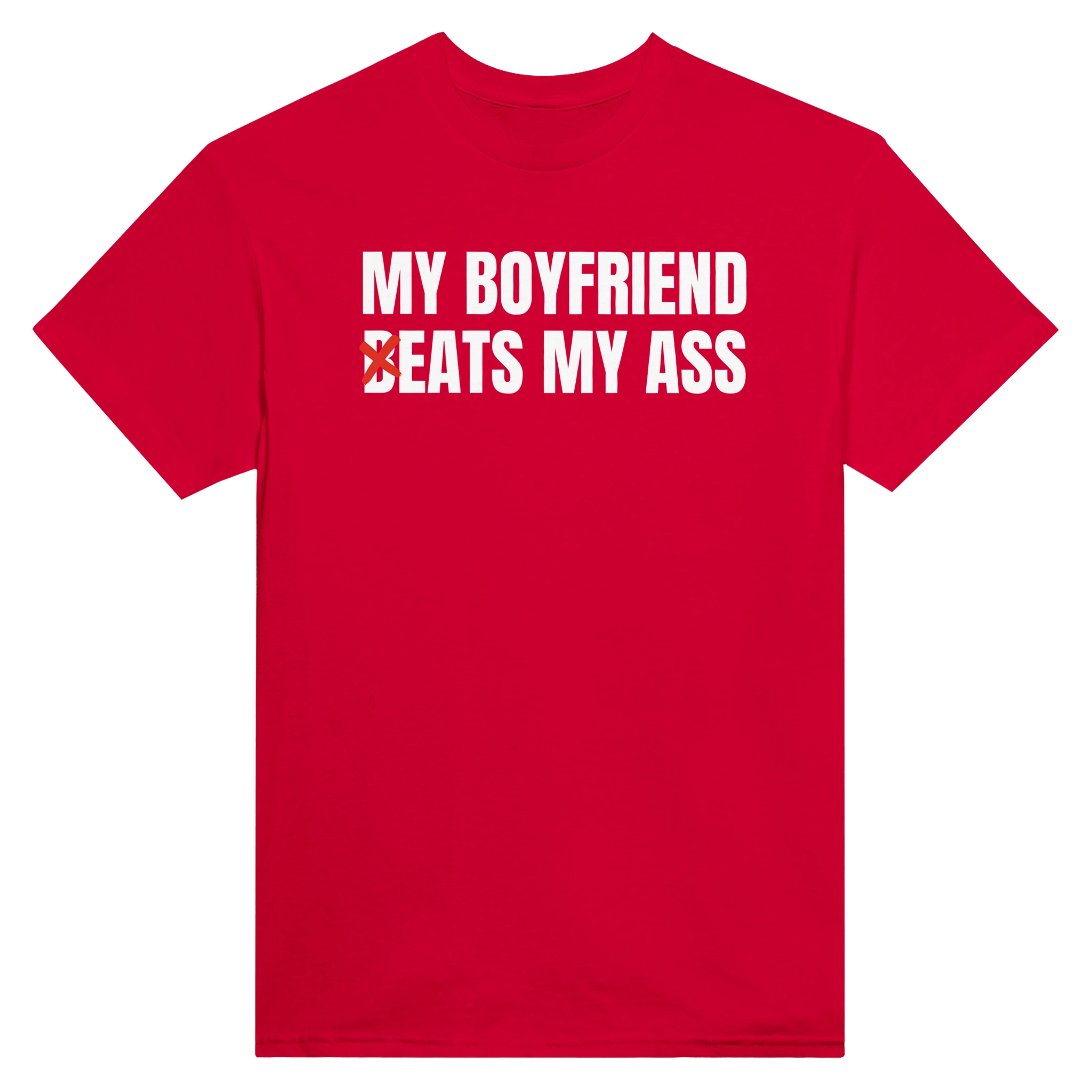 MY BOYFRIEND (B)EATS MY ASS - TEE – Red