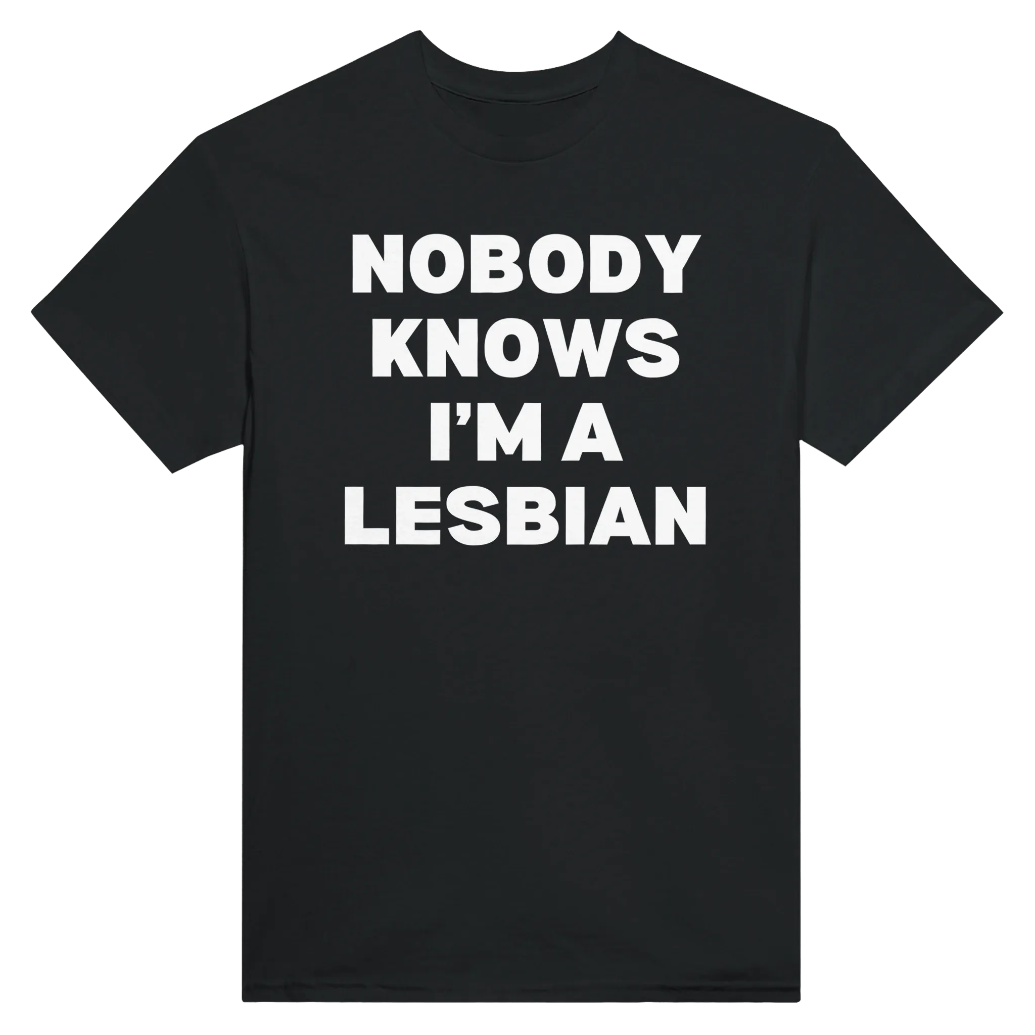 NOBODY KNOWS I'M A LESBIAN - TEE – Black