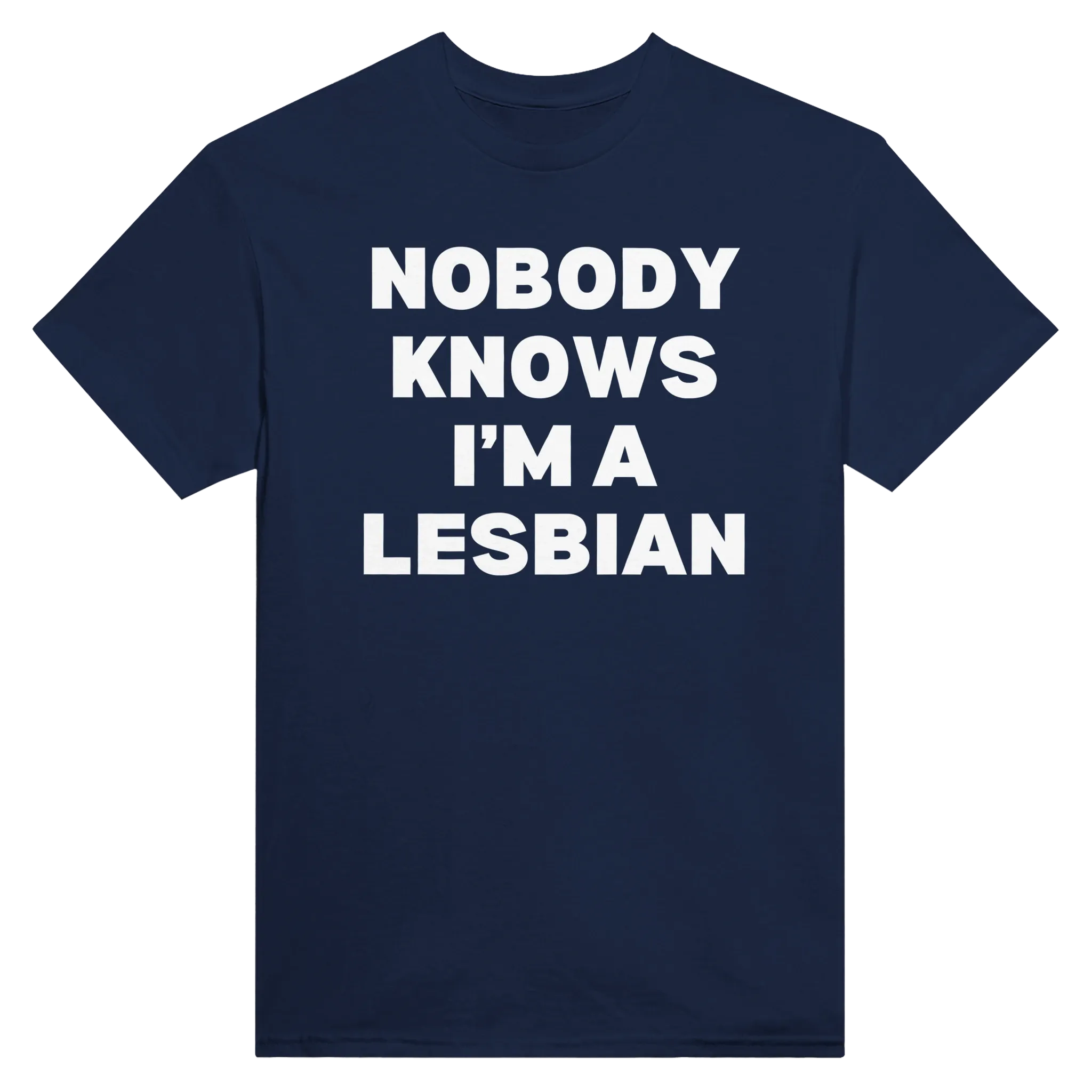 NOBODY KNOWS I'M A LESBIAN - TEE – Navy