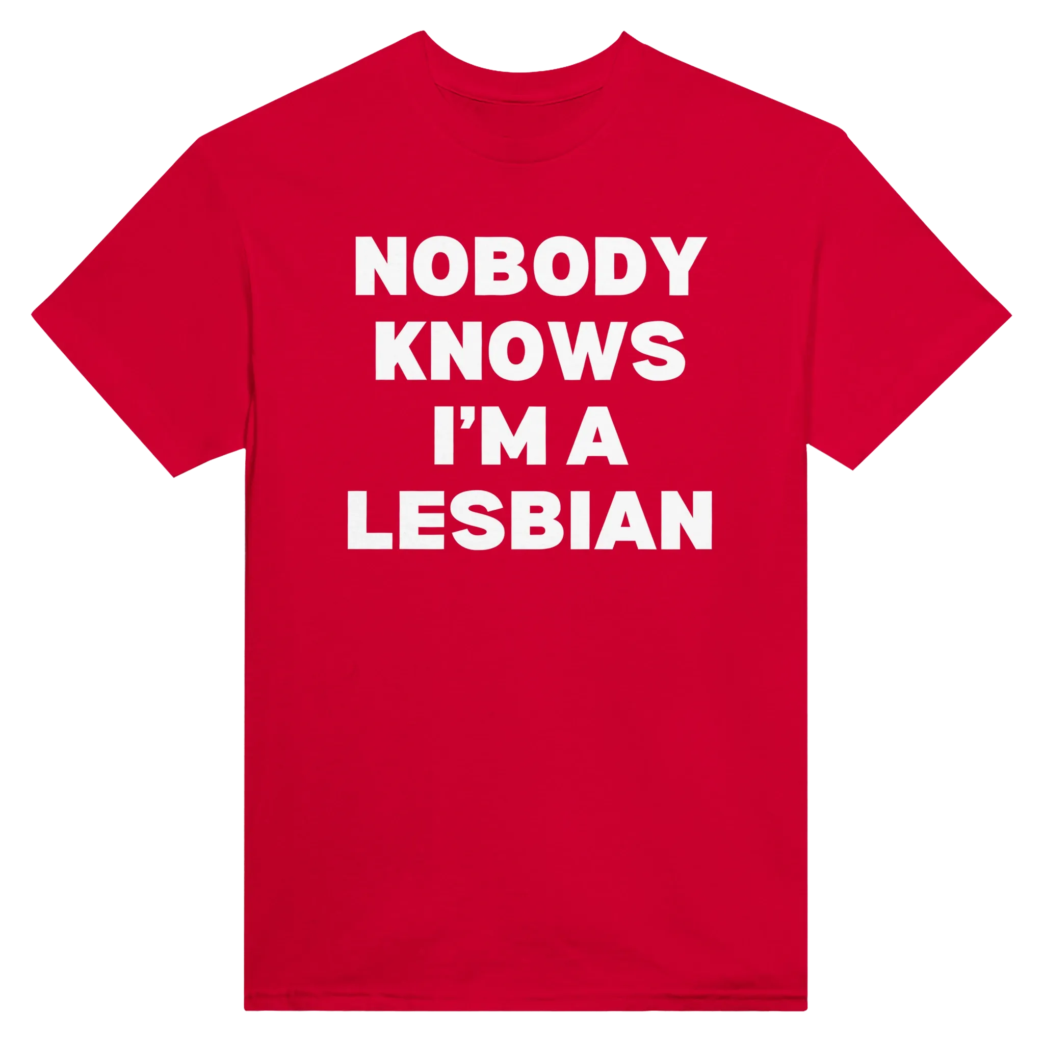 NOBODY KNOWS I'M A LESBIAN - TEE – Red