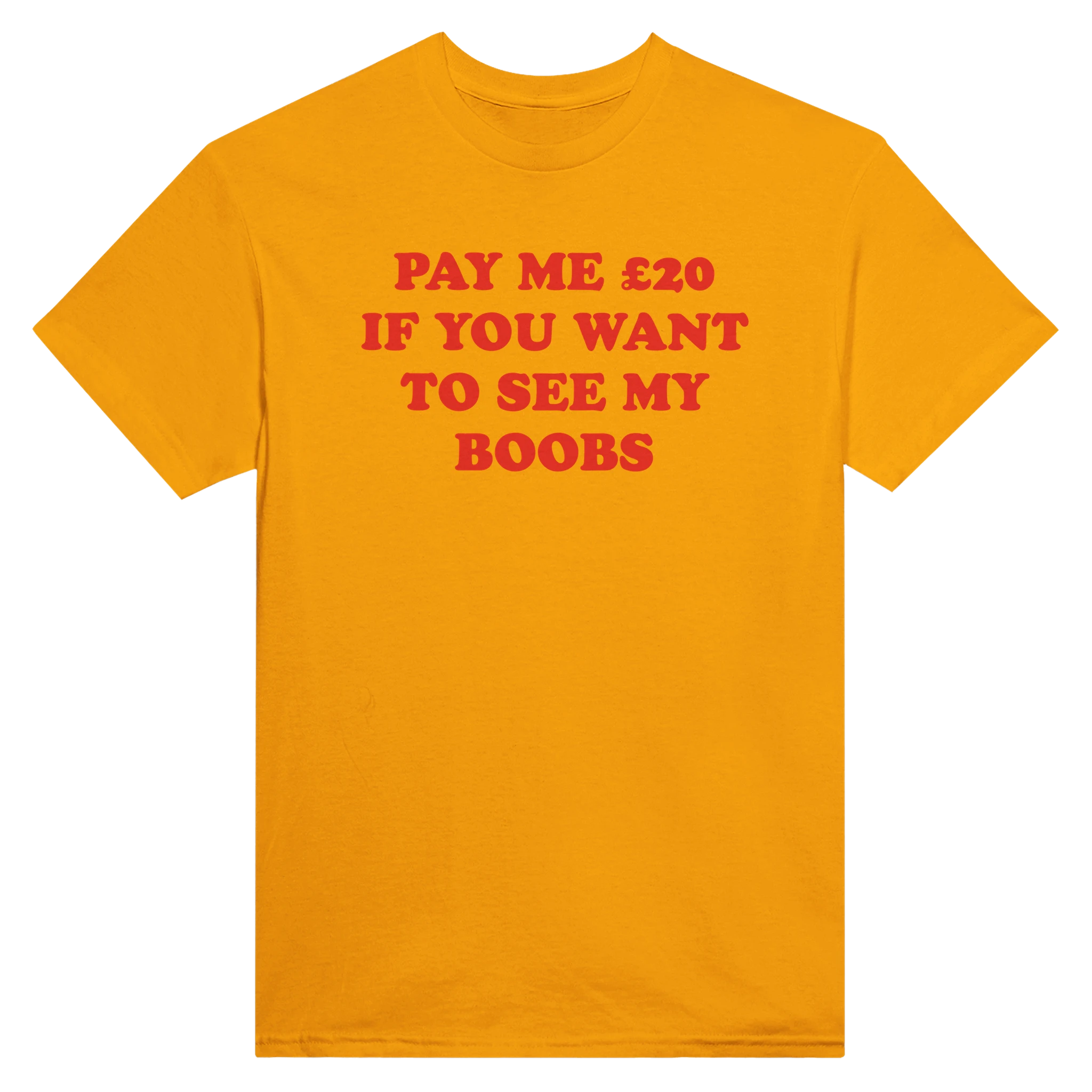 PAY ME $20 IF YOU WANT TO SEE MY BOOBS - TEE – Gold